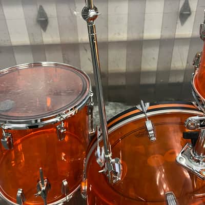 1974 Vintage Ludwig Vistalite 3-Piece Drum Set, Orange image 12