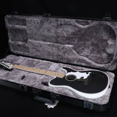 Fender Jack White Triplesonic Acoustasonic Telecaster with Case Maple Fingerboard White Pickguard Satin Arctic White with Black Top 237 image 11