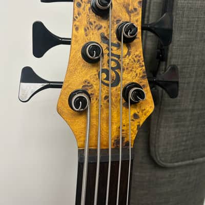 Cort Artisan Series A5 Plus SC 5 String Bass Guitar - Amber Open Pore image 3