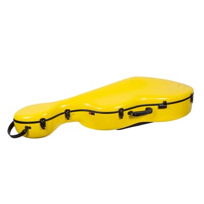 Crossrock Fiberglass Hard Guitar Case with wheels for 4/4 Cello in Yellow image 2