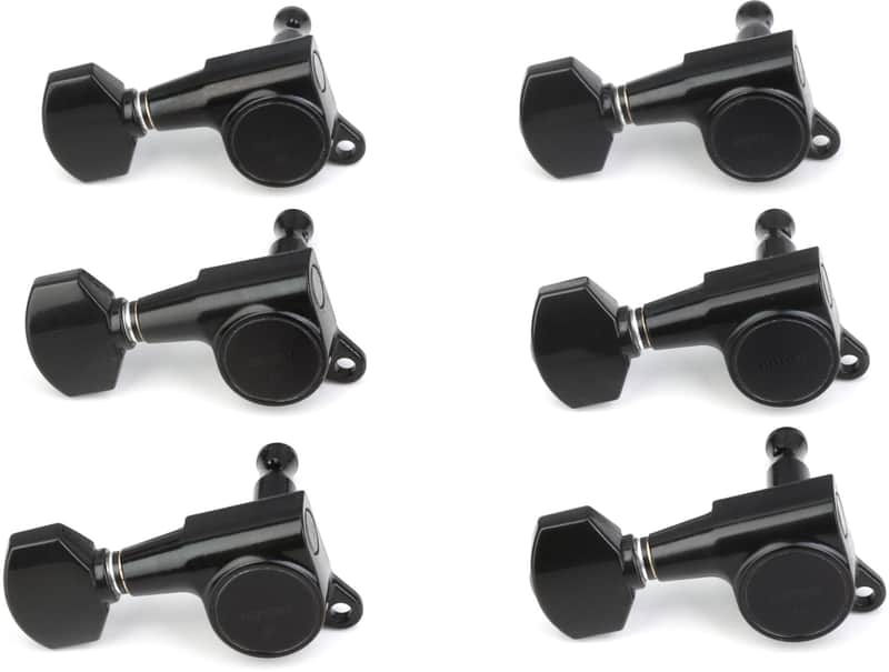 Gotoh SG381-07 Tuning Machine Set - 6 In-line Left-handed  Black Chrome image 1