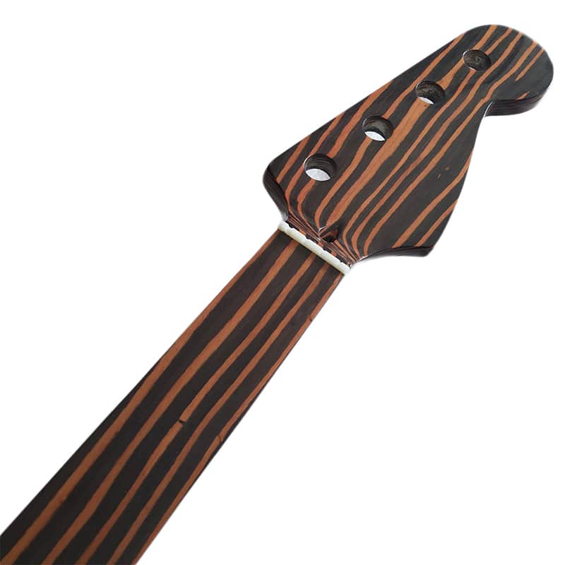 4 String Zebra Precision Bass Fretless Neck image 1