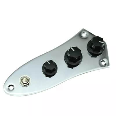 Jazz Bass Wiring Harness and Loaded Control Plate - Chrome image 2
