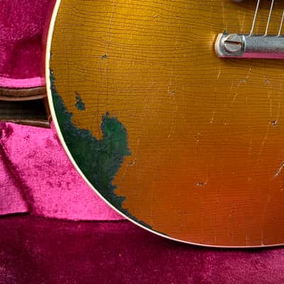 2017 Gibson Les Paul Standard Heavy Aged Gold over Green PSL image 7