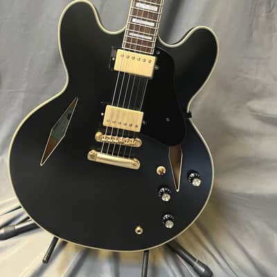 Epiphone Emily Wolfe Sheraton w/ PICKGUARD / Black Aged Gloss w/EpiLite Case Excellent image 1