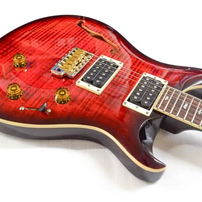 PRS SE Custom 24 Semi-Hollow Piezo - Orange Tiger Smokeburst image 4