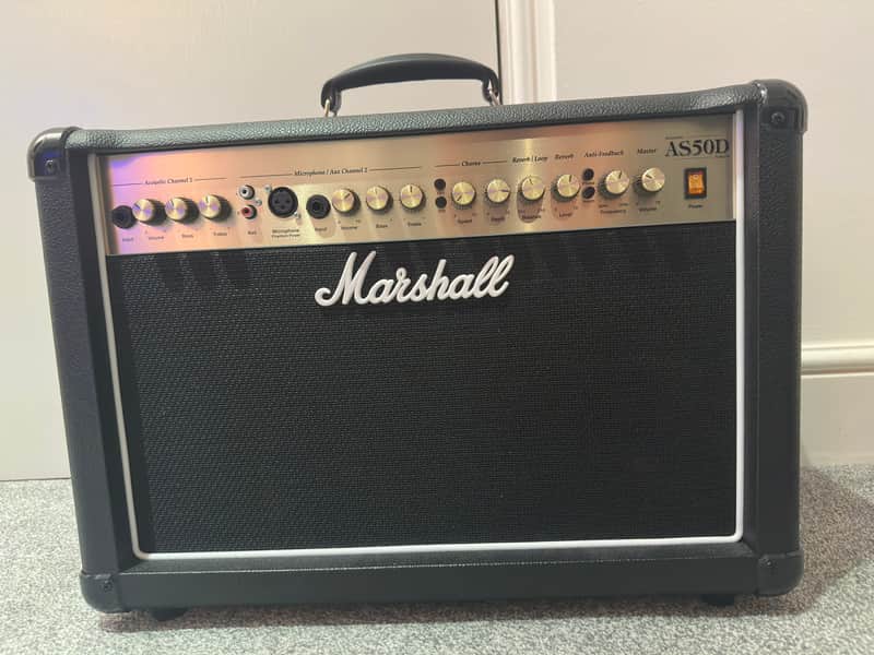 Marshall Acoustic Soloist AS50D 2-Channel 50-Watt 2x8" Acoustic Guitar Combo 2007 - Present - Black image 1