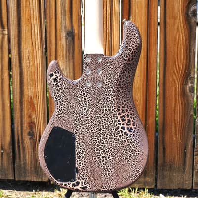 G&L USA Custom Shop LB-100 Sunset Coral Andromeda Crackle 4-String Electric Bass Guitar w/ Black Tolex Case (2025) image 9