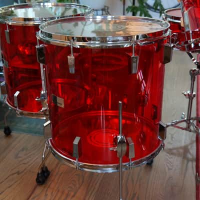 1979 Sonor Acryl Champion 6-Piece Drum Kit Red image 6