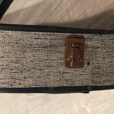 Vintage 1960’s 2 Tone Guitar Case Black / Cream Tweed w Red Interior Harmony Stratotone Danelectro Silvertone Regal Kay Gibson Gretsch Mosrite Burns image 6