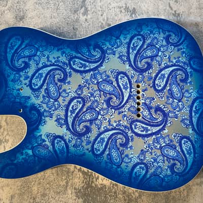 BMC Guitar Body 60's Style Tele® Telecaster® Standard Route Double Bound Blue Paisley image 3