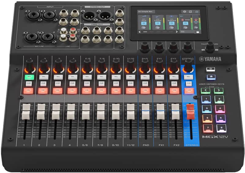 Yamaha MGX12VB, MGX Series 18 Channel Digital Mixer with Video Interface - Black image 1