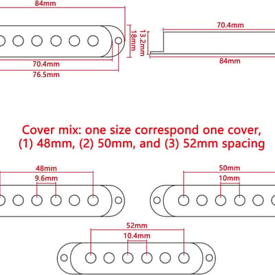 Single Coil Pickup Covers Set with 2 Tone 1 Volume Knobs, 6-Hole Pickup Cover for Electric Guitar, Replacement for Pickups and Parts (White) image 2