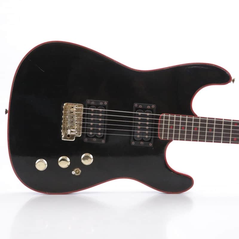 1980's Cort Black & Red Electric Guitar w/ Jackson Style Headstock #43829 image 1