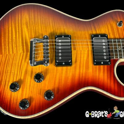 2025 Knaggs Kenai Tier 1 Flame Top w Zircote Fretboard ~ Dark Cherry Burst w Natural Binding image 1
