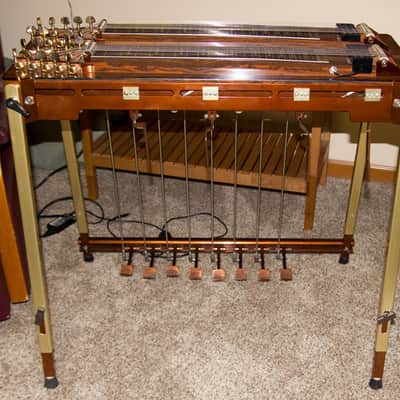 Sierra Olympic Double 10 D10 Pedal Steel Guitar with case 1979 Rosewood/Maroon/Gold image 3