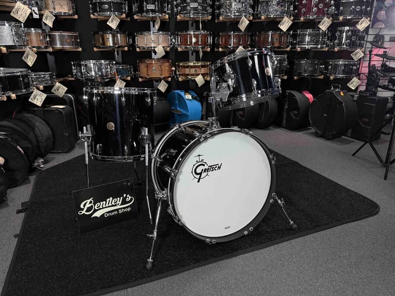 Gretsch USA Custom 3-Piece 12/14/20 Drum Kit Set in Solid Black Nitron image 1