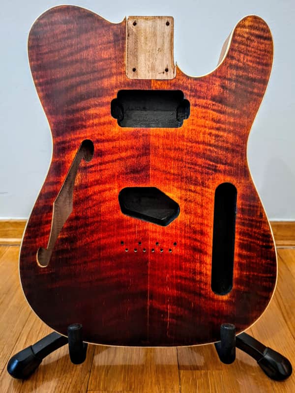 Immagine Telecaster Tele Thinline Body SH Cherry Burst Mahogany and Maple Top - 1