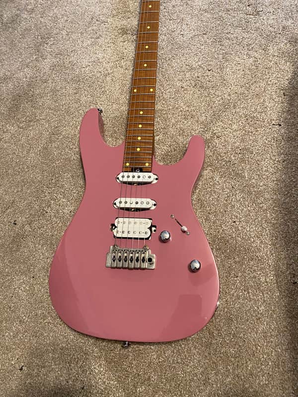 Harley Benton Fusion-III SSH Pink flame roasted neck image 1