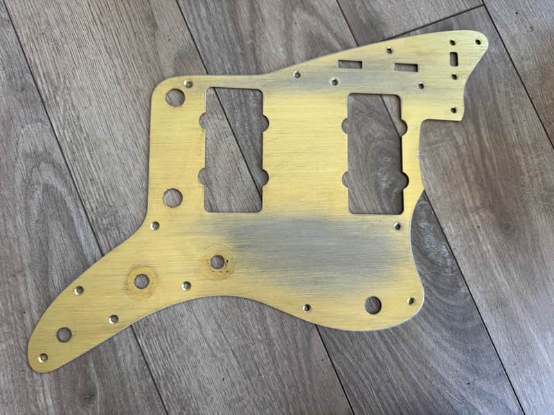62 Fender Jazzmaster  pickguard USA Hole pattern Relic / Aged  Gold Anodized 59 60  Aluminum 58 RI image 1