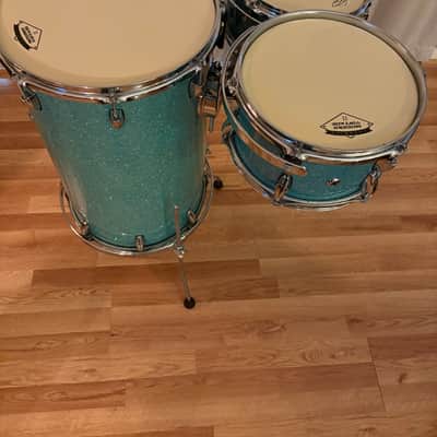Handbuilt Cocktail Drum Kit 2008 - Turquoise Glitter image 4
