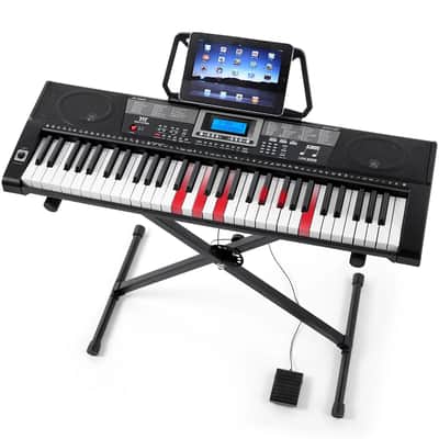 MUSTAR Portable 61 Key Electric Light Up Keyboard Pedal,Stand,Headset,Microphone image 6