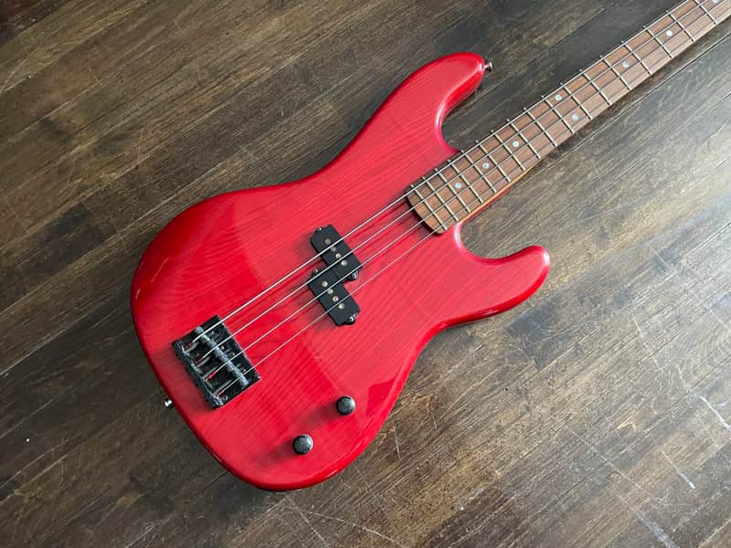 Rare 1980s ESP P-Bass Electric Bass Transparent Red MIJ Japan image 1