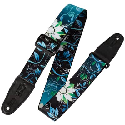 MPD2-038 Sangle en Polyester 5 cm Design 038 Blue Flower Levy s image 1