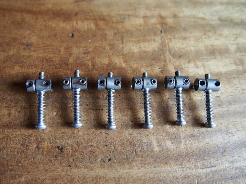 Fender Telecaster notched saddles with intonation screws - correct replacements for 1972, 1973, 1974, 1975, 1976, 1977, 1978, 1979 image 1