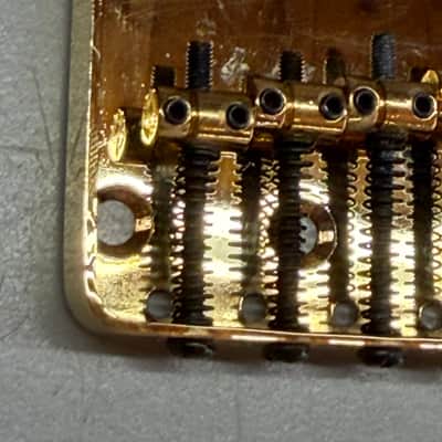 Vintage Style 6 Saddle Telecaster Bridge - Gold image 2