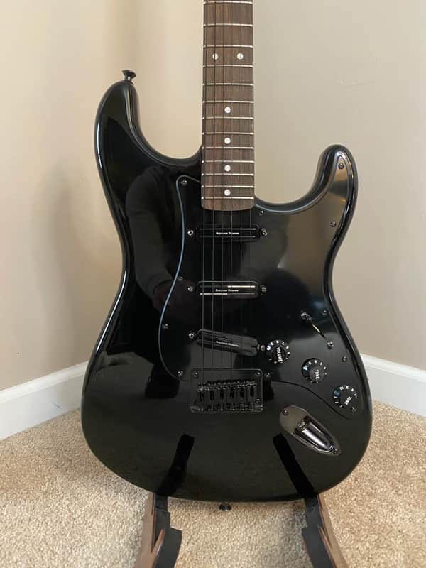 Squier Bullet - Black - Super Strat with Seymour Duncan Rail Pickups image 1