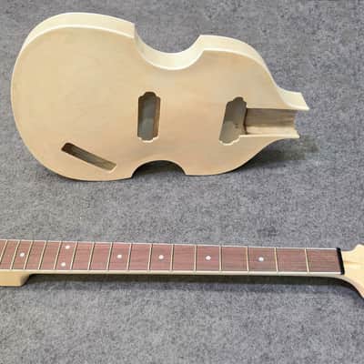Violin Style Electric Bass Guitar DIY Kit – Set Neck Short Scale Build Your Own Bass image 3