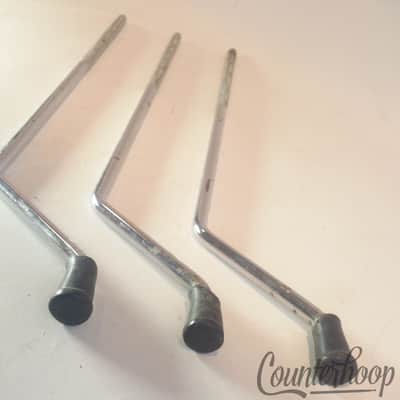 *Slingerland 3x 17" Floor Tom Drum Legs Chrome Cross Knurling Vintage 60s 16,18" image 2