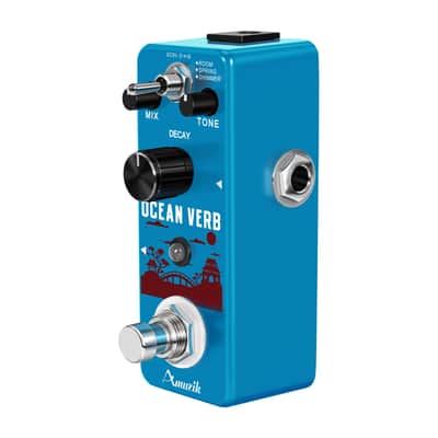 AMUZIK LEF-3800 Digital Reverb Pedal Ocean Verb Effect Pedals For Electric Guitar Bass Wide Adjustable Range 3 Modes True Bypass image 3