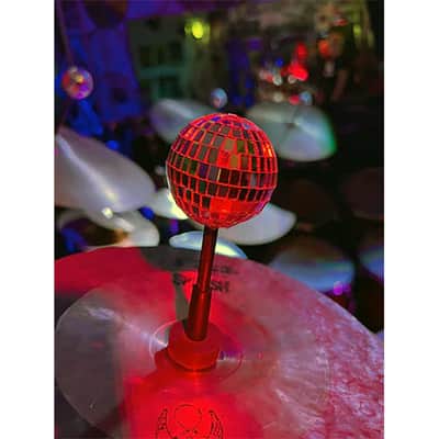 No Nuts Decorative Cymbal Topper - 2pk Mirror Disco Ball Cymbal Toppers (Silver) image 2