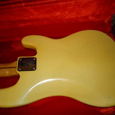 Vintage Early 1970's Oly White Fender Lefty Left Handed Precision 4 String Electric 'P' Bass in OHSC image 7