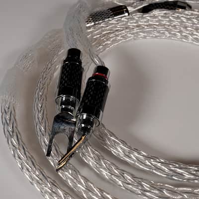 No Brand HiFi Speaker Cables Pair 2018 - white/chrome image 1