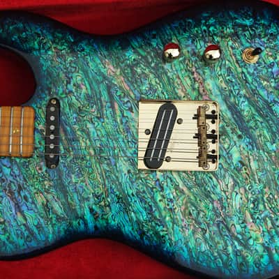Pearlvibe tele real full abalone top Blue Bayou vintage telecaster image 3