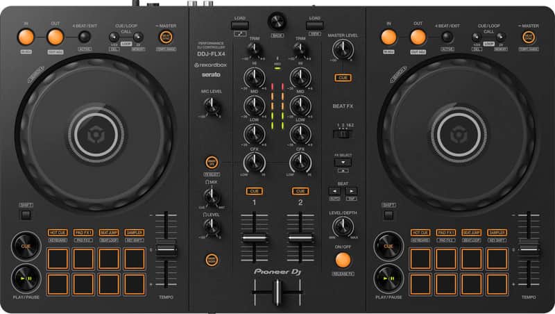 Pioneer DJ DDJ-FLX4 2-Channel Rekordbox/Serato DJ Controller, Black image 1
