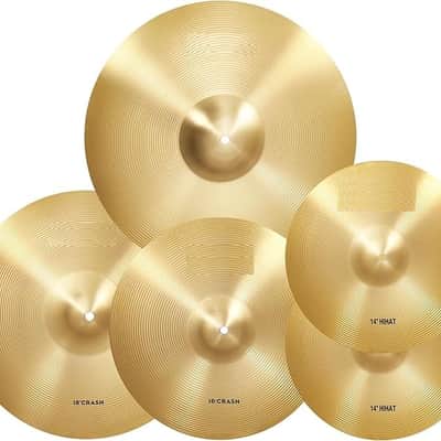 Cymbal Pack, 5 Pieces Drum Cymbals Set,14" Hi Hat Cymbals, 16" Crash and 18" Crash Cymbals, 20" Ride Cymbals for Drums Set image 1
