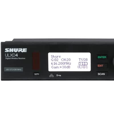 Shure ULXD4=-V50 Single Digital Wireless Receiver with PS41US Power Supply, 1/2 Wave Antenna and Rack Mounting Hardware image 6