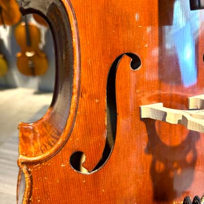 Golden Bamboo Chinese Imported 1/2 Cello Solid Wood Quinn Violin 2000 - Oil Varnish image 11