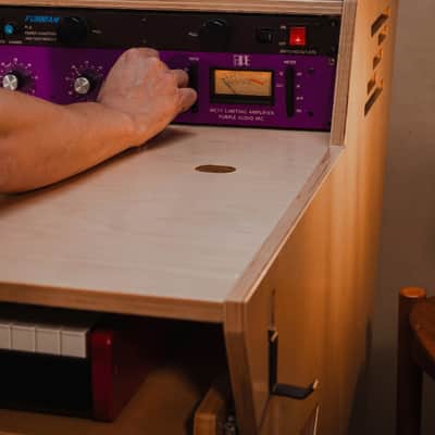 Baltic Birch Studio Desk | 9U Rack and 88-Key Keyboard Tray | Music Production Furniture image 9