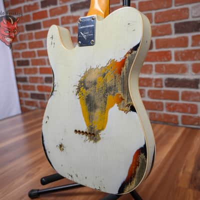 Fender Custom Shop 2020 Winter NAMM Ltd 60 Telecaster Custom Aged Olympic White Over 3-Color Sunburst Heavy Relic 2020 w/OHSC image 15