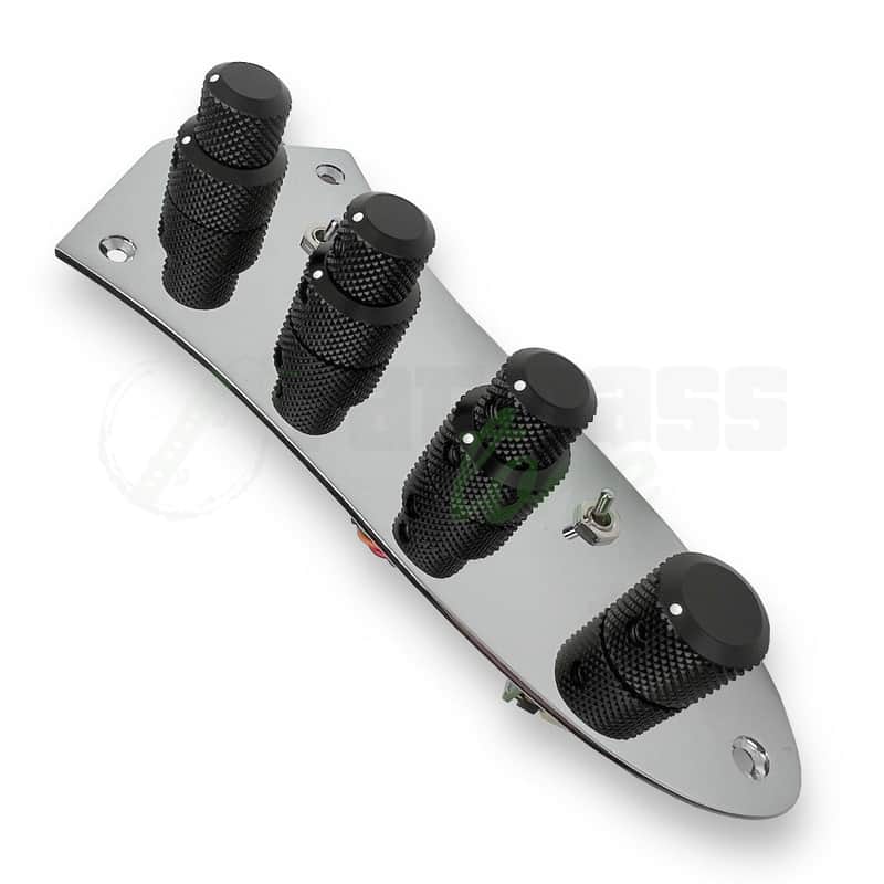 John East J Retro Deluxe Bass Preamp for Jazz Bass Deluxe® - Chrome Plate w/Black Knobs image 1