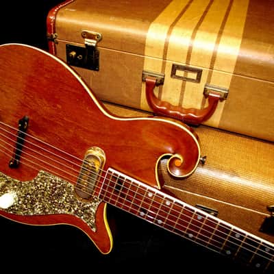 Premier Multi-Vox E275 1958 Natural Mahogany. THE SCROLL GUITAR. Incredible & Rare. Collectible.. image 3