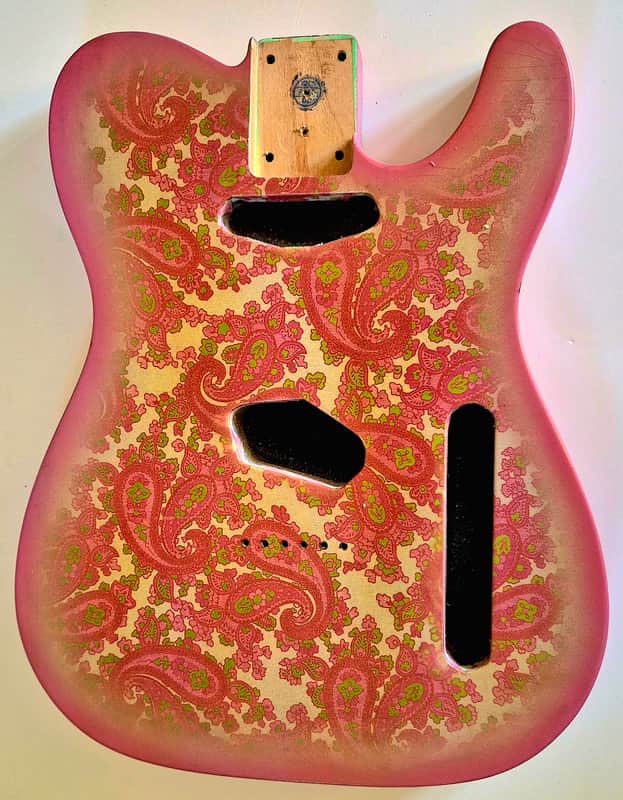 Pink Paisley Tele Body, Aged, Nitro , Alder image 1