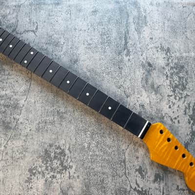 BMC Guitar Neck Strat® Stratocaster® 21 Fret Amber Flame Maple With Rosewood Fingerboard Rounded Fret Ends 9.5 Radius  SFMRA21 #2 image 1