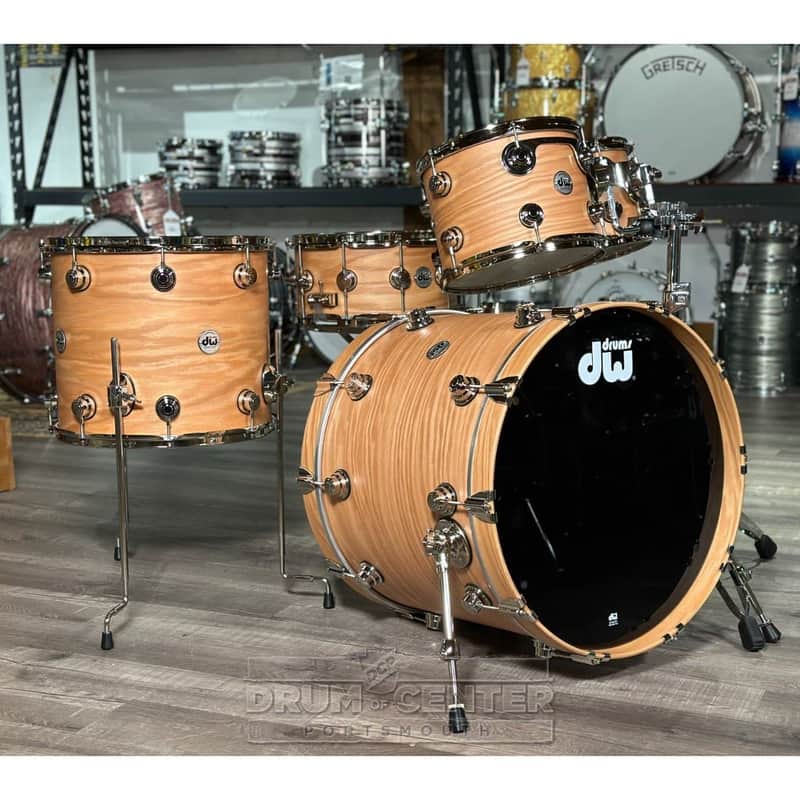 Used DW Collectors Pure Oak 5pc Drum Set Hard Satin Natural w/Nickel Hw - Very Good image 1