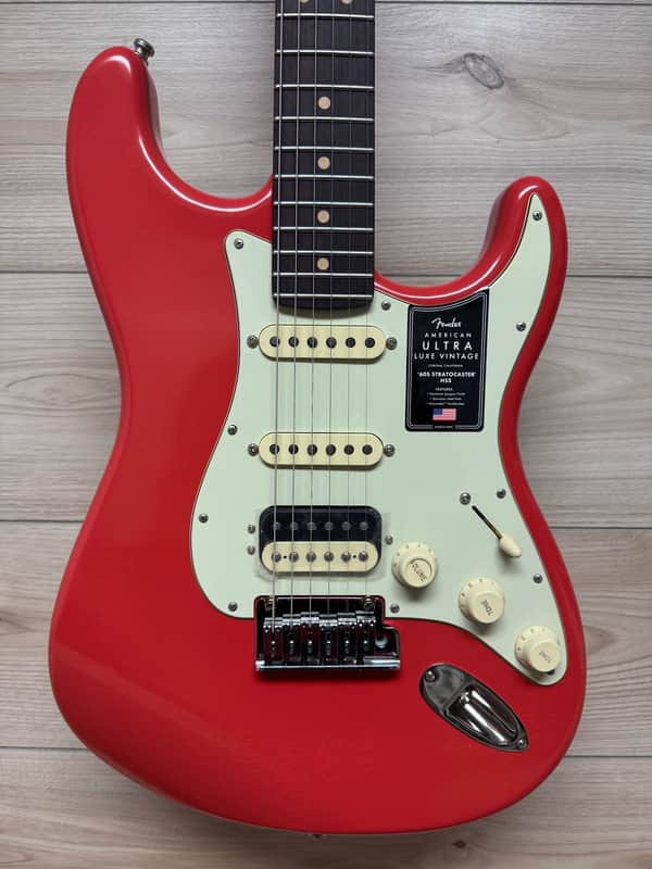 Fender American Ultra Luxe Vintage '60s Stratocaster HSS Electric Guitar, Fiesta Red - #1721 image 1